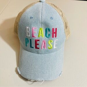 KATYDID Beach Please Baseball Hat - Trucker Hat for Women Stylish Cute Sun Hat